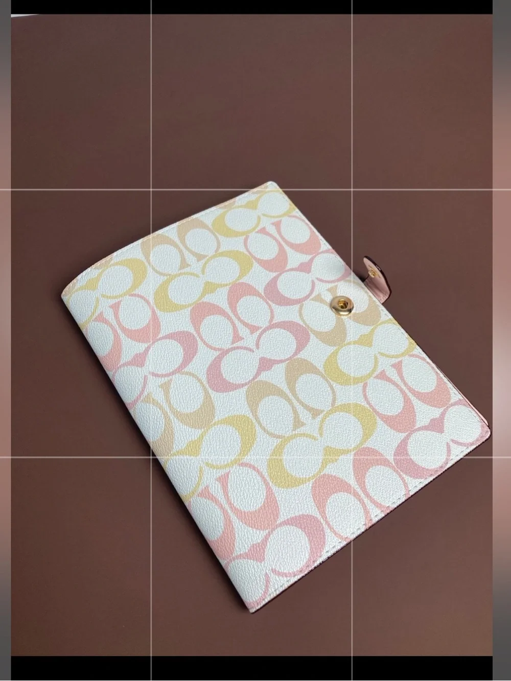 🌸🌷🌸 COACH SIGNATURE NOTEBOOK IN PASTEL PINK / BLUSH LIGHT YELLOW 🌸🌷🌸